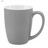 A coffee mug in grey with a smooth exterior and a white interior, featuring a handle and a simple design.