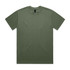 A heavy olive green T-shirt with a classic crew neck and short sleeves. Features a label inside.