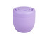 A vacuum food pod in a soft lavender colour with a round design and a lid featuring a circular opening.