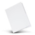 A4 presentation folder in white, featuring a side pocket and a smooth finish, with a branding logo on the front.