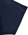 A close-up of a navy blue polo shirt sleeve featuring a smooth texture and stitching details.