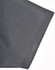 A grey polo shirt sleeve featuring contrasting stitching and a logo. Sustainable poly/cotton fabric.