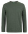 A long-sleeved t-shirt in a dark green colour, featuring a crew neck and a logo on the collar.