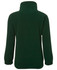 A polar fleece jacket in dark green, featuring a high collar and long sleeves. The back view illustrates the design and fit.