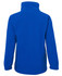 A blue polar fleece jacket featuring a high collar and elasticised cuffs, with a plain rear view.