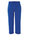 Blue track pants featuring an elastic waistband and side pockets. The garment is presented without visible logos.