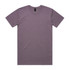 A short-sleeve T-shirt in a muted purple colour, featuring a neck tag and no visible logos.