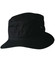 A black soft washed bucket hat featuring a branded logo on the side, with a wide brim for sun protection.