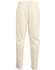 Cream-coloured men's cricket pants with an elastic waistband and side pockets. Features a logo on the waistband.
