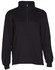 A black half-zip fleece jumper featuring a high collar and long sleeves. Includes a logo.