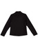 A black ladies' wool blend corporate jacket with a structured design and a back vent, featuring a logo.