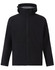 A black men's softshell full zip hoodie with a grey interior, featuring a zip closure and a logo on the chest.