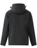 A dark grey kids' softshell full zip hoodie with a hood and adjustable features. It includes a logo.