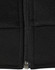 A black men's jacquard fleece jacket featuring a front zipper and ribbed cuffs. It has a logo on it.
