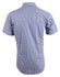Men's short-sleeve button-up shirt in a blue and white two-tone check pattern, featuring a branded logo.