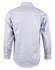 A light blue long sleeve button-up shirt featuring a contrasting dot design and a logo.