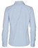 A long-sleeved, button-up shirt in light blue, featuring a simple design and a back view. Includes a logo.
