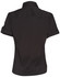 A black women's short sleeve military-style shirt with rolled sleeves and a collar. Features a logo on the arm.