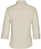 A back view of a women's beige 3/4 sleeve military shirt featuring a collar and a simple design.
