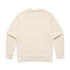 A cream-coloured sweater featuring a simple design and long sleeves. The back view highlights its minimalistic style.