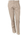 Beige men's chino pants with a straight leg cut, featuring a button closure and pockets. Includes branding.