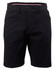 Ladies' stretch cotton chino shorts in black, featuring pockets and a waistband with contrasting details.