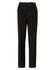 Women's slim leg pants in black wool stretch fabric with a flexi waist. Features a button closure and pockets.
