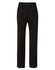 Women's low rise pants in black wool stretch with a straight leg cut. Features a simple waistband and no visible branding.