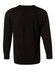 A black men's long-sleeve V-neck sweater made from 100% Merino wool, featuring a simple back design and a logo.