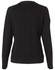 A black women's 100% merino wool long sleeve cardigan, featuring a simple back design and fitted sleeves.