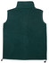 A green unisex polar fleece vest featuring a high collar and drawstring hem. It has a logo on the front.