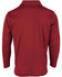 A long sleeve polo shirt in a rich red colour, featuring a collar and a back view, with a logo present.