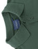 A green cotton stretch polo shirt with a classic collar and buttons, featuring a branded tag inside.