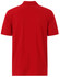 A red men's cotton stretch polo shirt with short sleeves and a collar, featuring a logo on the chest.
