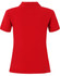 A red ladies cotton stretch polo shirt with a collar and short sleeves, featuring a logo.