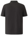 A grey polo shirt with a classic collar and short sleeves, featuring a logo on the side.