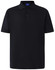 A navy blue men's polo shirt with a collar, short sleeves, and a logo on the side.