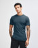 A unisex fine jersey short sleeve t-shirt in deep blue, featuring a round neckline and a standard fit.