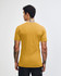 A unisex fine jersey short sleeve T-shirt in a mustard colour, view from the back, featuring a logo.