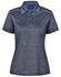 A short sleeve polo shirt in dark grey with a subtle texture and a logo on the collar.