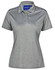 A ladies' short sleeve polo shirt in grey with a collar and logo. Features a sleek, athletic design.