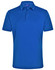 A blue men's bamboo charcoal polo shirt featuring a collar and a logo.