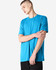 A unisex CVC short sleeve t-shirt in bright blue, featuring a relaxed fit and no visible branding.