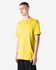 A unisex short sleeve t-shirt in bright yellow, featuring a relaxed fit and a logo.