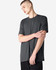 A unisex CVC short sleeve t-shirt in dark grey, featuring a simple design and a logo.