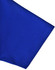 A vibrant blue sleeve of a polo shirt made from sustainable poly/cotton fabric, featuring contrasting details.