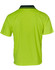 A Hi-Vis short-sleeve polo shirt in bright yellow with a contrasting collar and short sleeves. It features a logo.