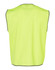 A high-visibility safety vest in bright lime green, featuring a simple design and reflective trim.