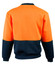 A hi-vis two-tone safety windcheater in orange and navy, featuring a logo on the back.