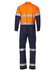 Hi-vis men's lightweight cotton coverall in orange and navy with reflective 3M tape detailing. Features a logo.